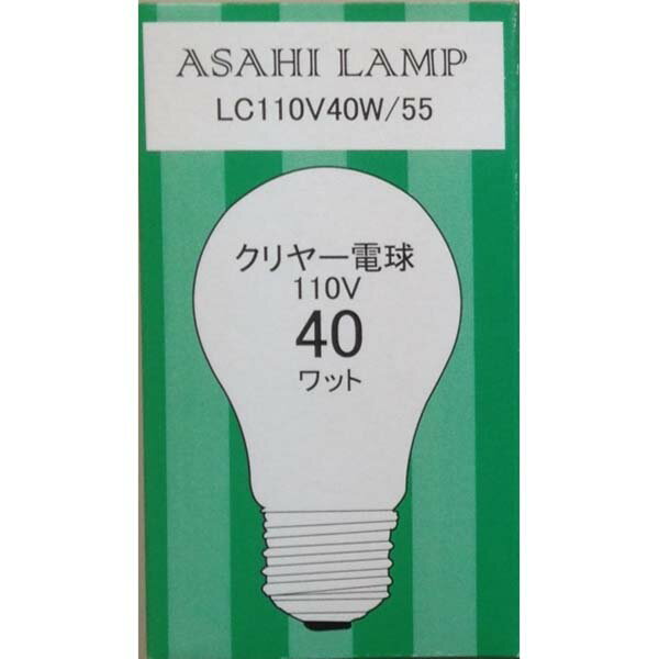 樂天商城 - 旭光 白熱電球 E26 40W クリア｜LC110V-40W/55 16-4089
