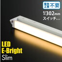 LEDイーブライトスリム多目的灯 コンセント式 電球色 5W 302mm｜LT-NLES05L-HN 06-4029 オーム電機