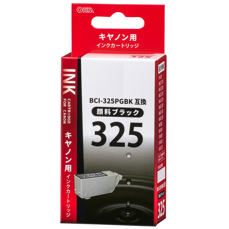 キヤノン互換インク BCI-325PGBK 顔料ブラック_INK-C325B-BK 01-4151 オーム電機