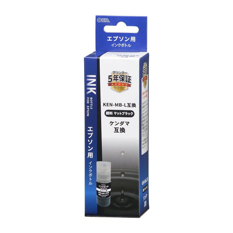 エプソン互換インクボトル ケンダマ 顔料マットブラック｜INK-EKEN-MBK 01-7759 オーム電機