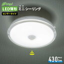 LED薄形ミニシーリングライト センサー付き 40形 430ルーメン 昼光色|LE-Y5DK-WS R 06-3956 オーム電機
