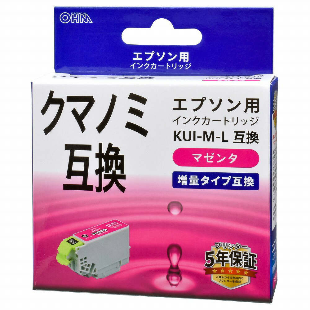 Rakuten - エプソン互換インク クマノミ KUI-M-L マゼンタ_INK-EKUILB-M 01-4315 オーム電機