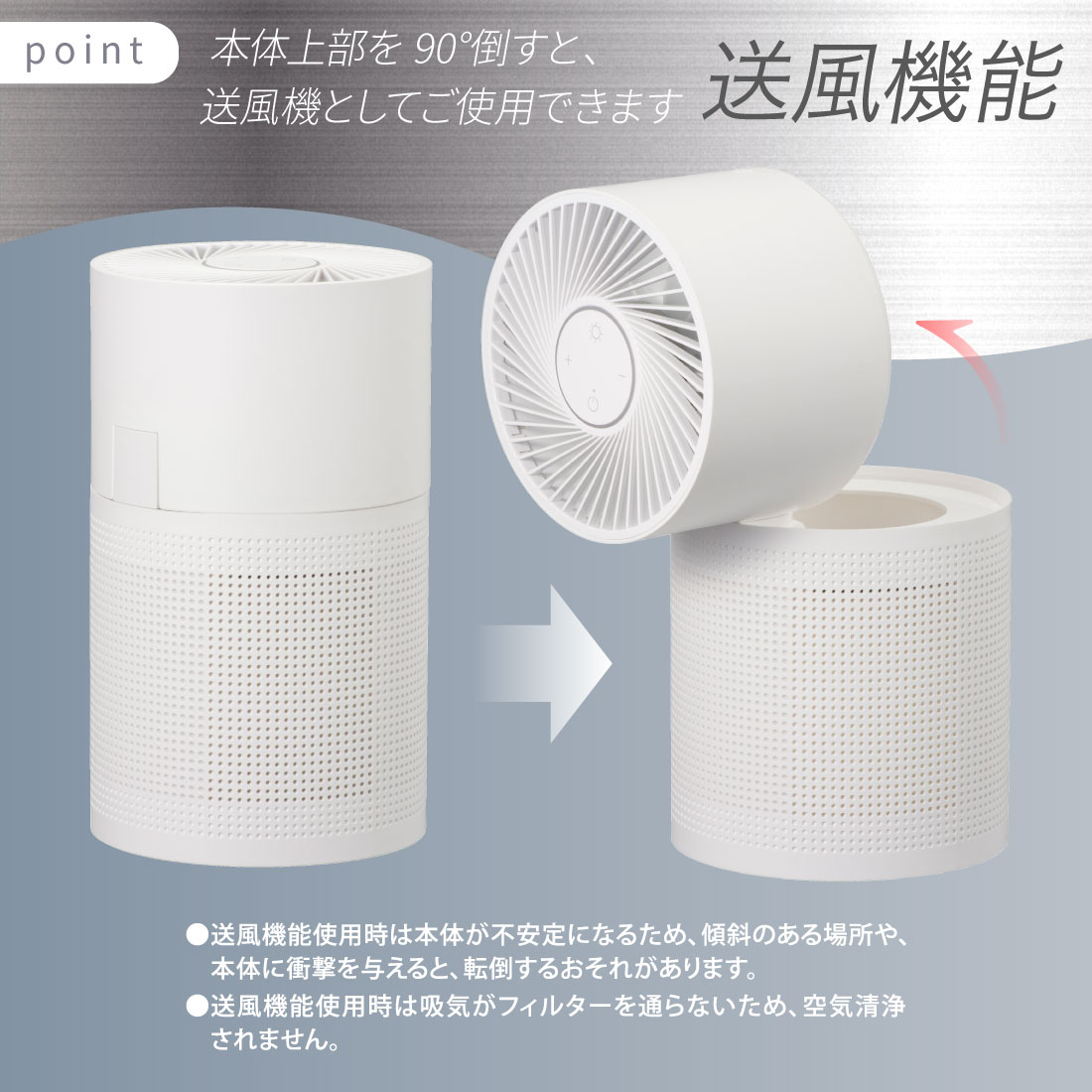空気清浄機 10畳 送風機能付き HEPAフィルター 花粉対策 ハウスダスト対策 送風機 扇風機 ライト付き おしゃれ ホワイト ｜AP-600-W 08-3315 オーム電機