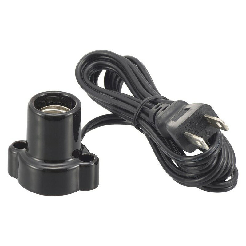 磁器レセップ E17 1.5mコード ブラック｜HS-L1715ZR-K 00-7080 オーム電機