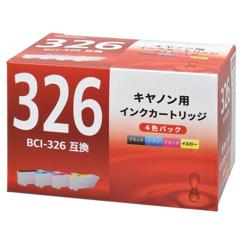 Rakuten - キヤノン キャノン インク 互換 互換インク BCI-326 4色パック｜INK-C326-4P 01-7786 オーム電機