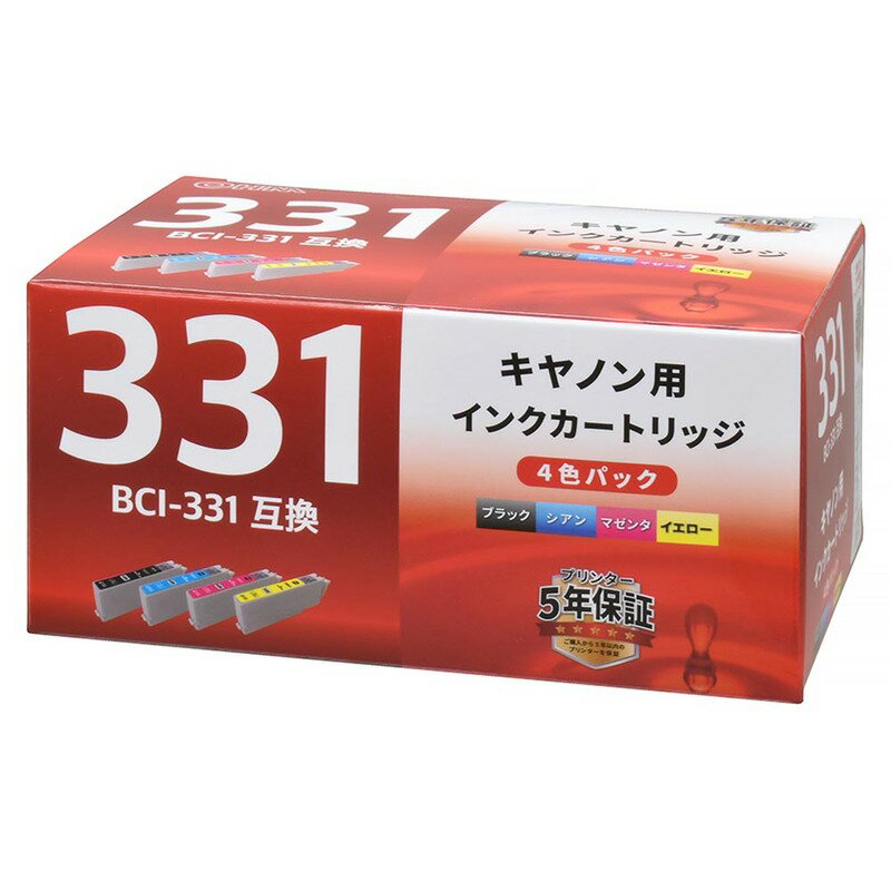 Rakuten - キヤノン キャノン インク 互換 互換インク BCI-331 4色パック｜INK-C331-4P 01-7794 オーム電機