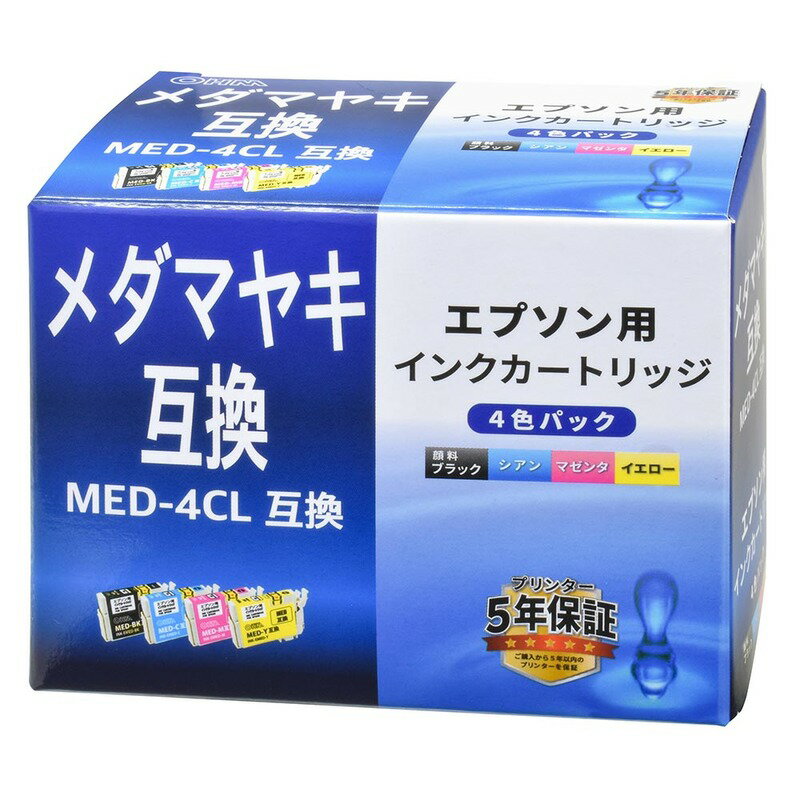 ���ץ���ߴ����󥯥���ޥ䥭 MED-4CL�ߴ� �֥�å�/������/�ޥ���/�������� ��1�� ��4�� Ŭ�絡��EW-056A��EW-456A��INK-EMED-4P 01-7805 �������ŵ�