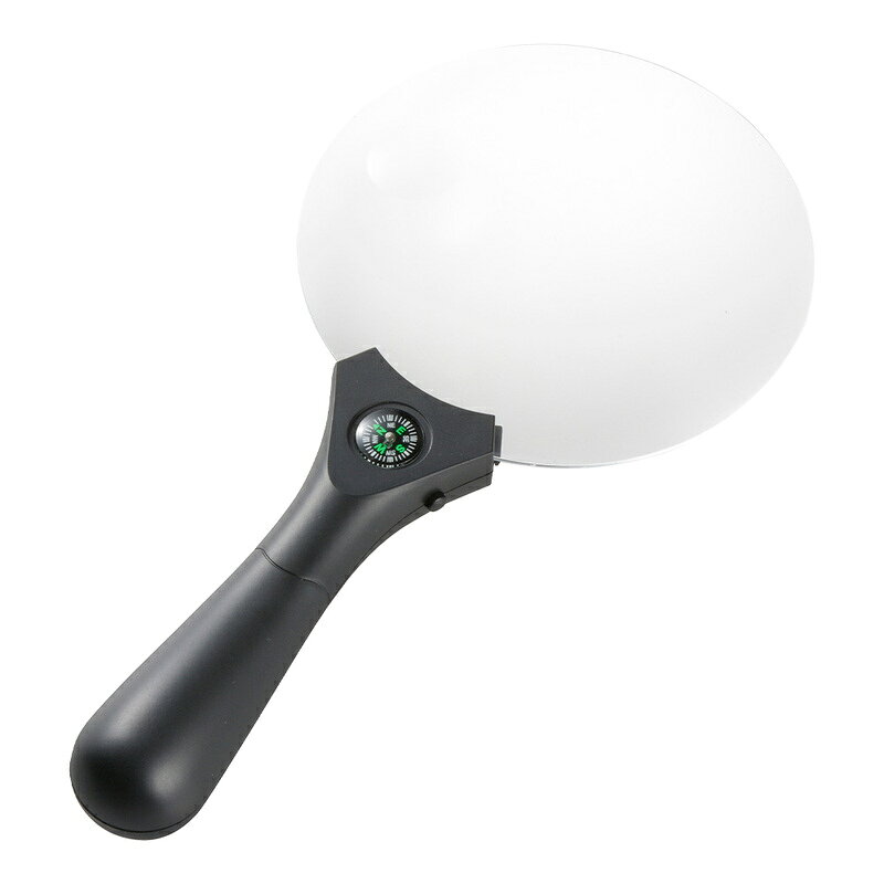 Rakuten - L-ZOOM エルズーム 拡大鏡 ライト付き ハンドルーペ 虫眼鏡 LED レンズサイズ 直径 137mm 倍率 約2倍 サブレンズ 約4倍 単4形電池3本使用 連続点灯時間 約30時間 コンパス付 カバー付 読書 新聞 手芸｜オーム電機 LH-M10HL137A 08-1763
