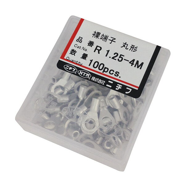 乐天商城 - ニチフ 裸圧着端子 丸型R型 R1.25-4M 100個入_R1.25-4M 00-4915