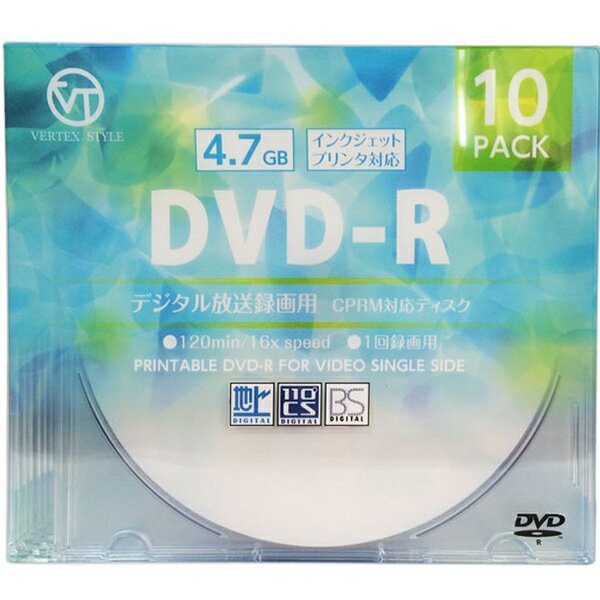 ヴァーテックス 録画用DVD-R 16倍速 10