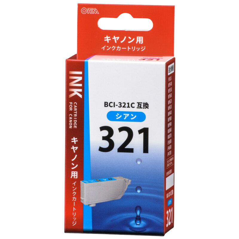 乐天商城 - キヤノン互換インク BCI-321C シアン_INK-C321B-C 01-4147 オーム電機