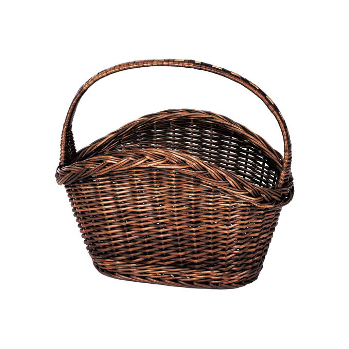 樂天商城 - かご カゴ 籠 バスケット 店舗什器 小物入れ 小物収納ケース おしゃれ かわいい 可愛い アジアン シンプル ナチュラル 編み 柳 丸型 ラウンド 楕円形 収納box 軽い 軽量 大きい 大きめ 持ち手付き ワンハンドル リビング ダイニング キッチン かご
