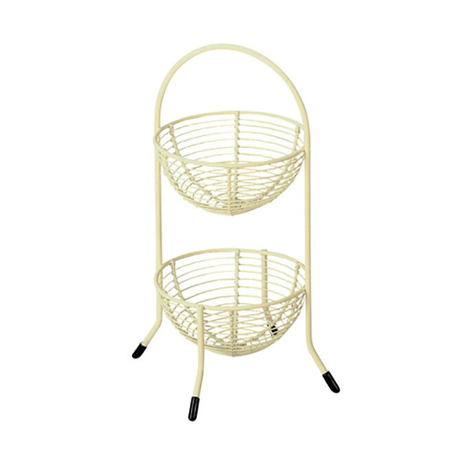 樂天商城 - かご カゴ 籠 バスケット 店舗什器 小物入れ 小物収納ケース おしゃれ かわいい 可愛い アジアン シンプル ナチュラル 編み ワイヤー 丸型 ラウンド 軽い 軽量 小さい 小さめ ミニ 持ち手付き リビング ダイニング キッチン 2段 立体型 タワー型 器 かご