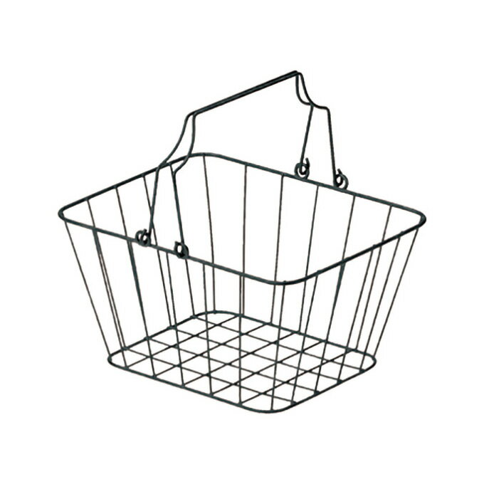 かご カゴ 籠 バスケット 店舗什器 小物入れ 小物収納ケース おしゃれ かわいい 可愛い アジアン シンプル ナチュラル 編み ワイヤー 角型 スクエア 軽い 軽量 深い 深型 持ち手付き リビング ダイニング 屋外 お庭 ガーデン ベランダ 壁掛け かご