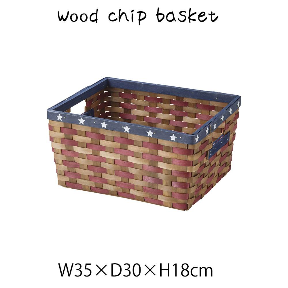 樂天商城 - ウッドチップバスケット 星条籠 カゴ 籠 小物入れ 持ち手付き ハンドル付き 深型 角型 スクエア 四角 長方形 ディスプレイ用 店舗什器 店舗用 陳列 天然素材 ナチュラル シンプル アジアン おしゃれ 北欧 和風 和モダン パン屋 雑貨屋 レストラン カフェ 店 ハンドメイド