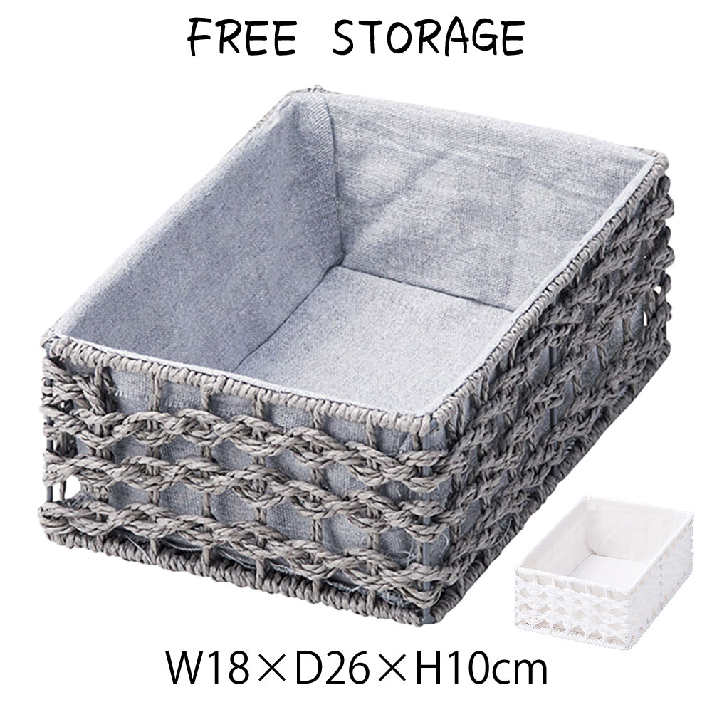 樂天商城 - 収納ボックス かご バスケット 収納かご 収納カゴ 小物入れ 小物収納 ディスプレイ カゴ 籠 小物入れ ペーパー 浅型 角型 スクエア 四角 長方形 ディスプレイ用 店舗什器 店舗用 陳列 アジアン おしゃれ 和風 和モダン 店 ホワイト