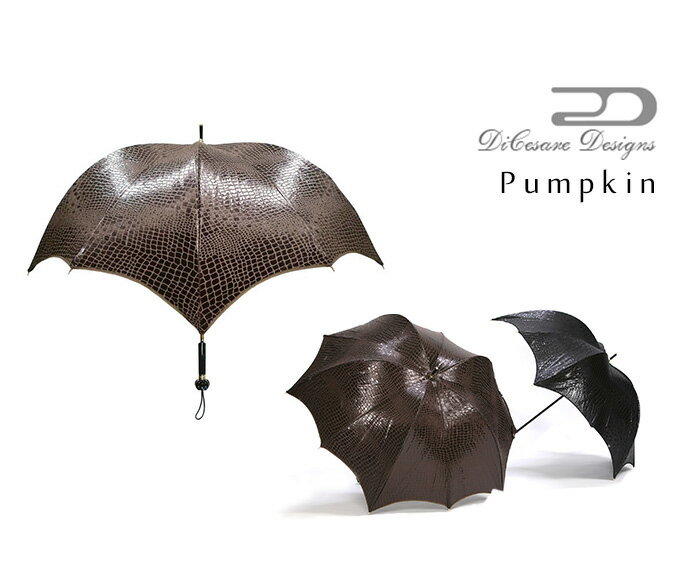 DiCesare Designs ディチェザレ デザイン PUMPKIN 雨傘 CROCODILE JACQUARD 傘 雨傘 かさ カサ レディース ユニセックス メンズ ブラン..