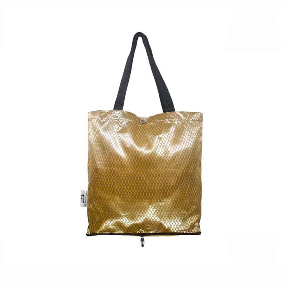 DiCesare Designs Tall Folding Tote Bag Quilting Jacquard トートバッグ サブバッグ エコバッグ 折り畳みバッグ ジャカード織 撥水加工 高級 上品 プレゼント ギフト 贈り物 メタリック レッド オシャレ シンプル 軽い 鞄 かばん カバン