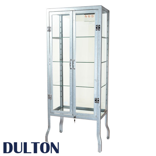 DULTON ダルトン ドクターキャビネット L ガルバナイズド Doctor cabinet L Hot-dip galvanized ガラスキャビネット 収納家具 キャビネット ガラス棚 コレクションケース コレクションラック フィギュアケース フィギュアラック 薬品棚 飾り棚 ガラスシェルフ