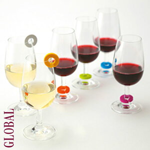 ワイン 『カラーグラスリング6個セット』 ワイングッズ グローバル GLOBAL wine グラスマーカー キャンティ glass グラスリング グラスアクセサリー ワインチャーム グラスチャーム ワインバー 父の日