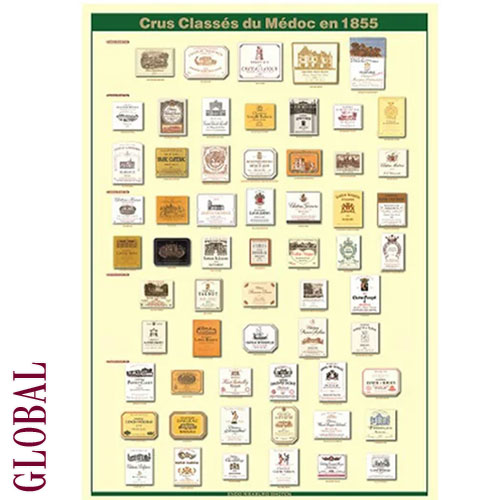 メドック 格付け61シャトーポスター シャトーポスター ワインポスター アートポスター ディスプレイアイテム ディスプレイ雑貨 ワイングッズ ワイン雑貨 店舗用...