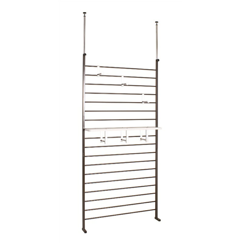 日本製 突っ張り ラダーラック 幅95cmダークブラウン つっぱりハンガー 壁面収納 つっぱりラック 突っ張りラック パーティションラック パーテーションラック...
