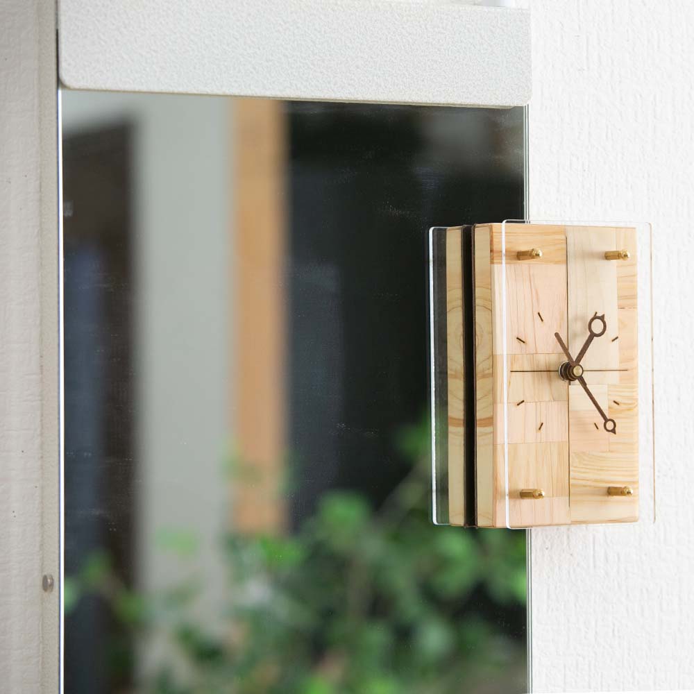 A+ (アクセントプラス) kigumiリルミー用時計 壁掛け 掛時計 掛け時計 おしゃれ Relmee リルミー マグネット時計 玄関 マグネティッククロック シンプル ワンルーム 日本製 モダン 一人暮らし 省スペース 新生活 北欧 ステップ秒針 リビング 寝室 交目寄せ木