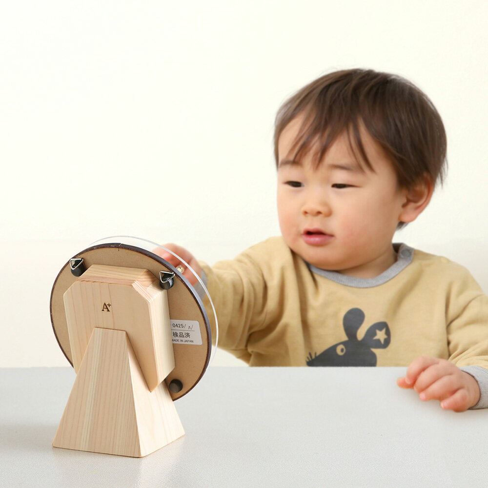 A+ (アクセントプラス) 掛け置き時計(クオーツ) エトキッズ φ14cm 掛け時計 置き時計 知育時計 静か 子供部屋 幼稚園 保育園 児童センター 日本製 国内生産 入学祝い 入園祝い 卒園祝い 入学準備 入園準備 イラスト 発達支援 キッズ 2