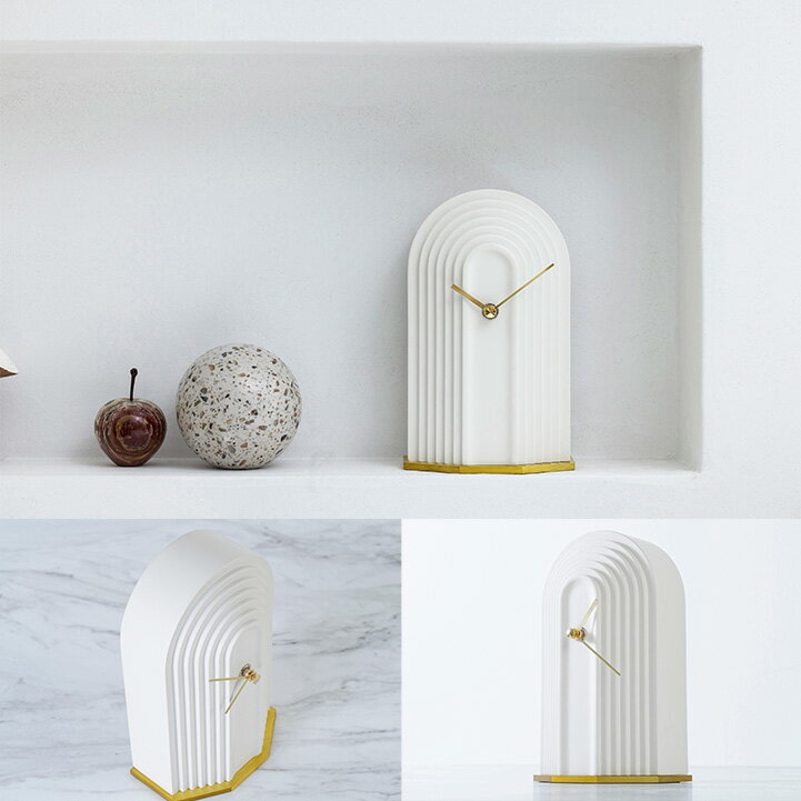 置き時計 テーブルクロック 置時計 おしゃれ 高級感 シンプル 白 インテリア リビング 寝室 インターフォルム Elima エリマ CL-4308 2023IF [3]