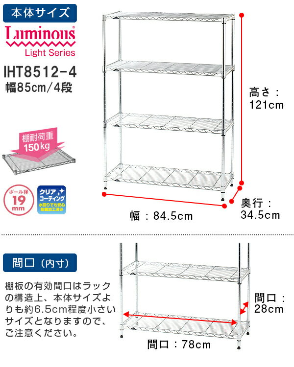 楽天市場】【10%OFF！11日1:59まで】ルミナス ライト スチールラック