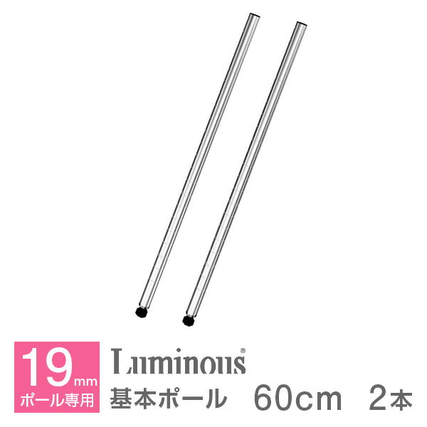 【基本ポールです※延長ポールではありません】 ラック スチールラック パーツ 高さ60cmモデル ポール径19mm 固定足パーツ付 スチール メタル ラック ルミナス 純正品 基本ポール 2本セット PHT-0060SL/19P060×2