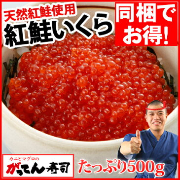 紅鮭いくら醤油漬け500g(250g×2)【2個で送料無料】/イクラ/鮭/魚卵/手巻き寿司 ネタ セット/いくら丼/海鮮丼/rdc/がってん/同梱/イクラ醤油漬け/いくら醤油漬け