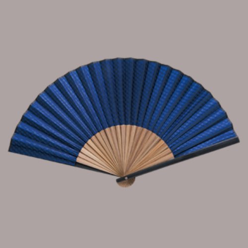 布貼扇子 ジャガード（藍） まとめ買い10本