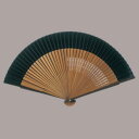 絹貼扇子 大短地(黒) まとめ買い10本