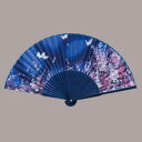 和柄扇子 花に蝶(藍) まとめ買い10本