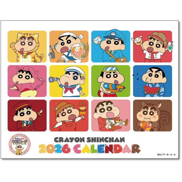 2026年カレンダー アニメ 卓上 クレヨンしんちゃん 壁掛け 2025年11月1日発売