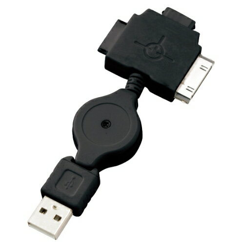 名入れ　USBリールチャージャー　ブラック