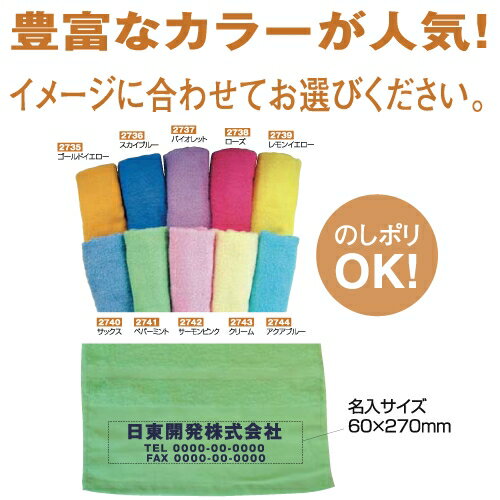 名入れタオル　カラータオル200匁（ベトナム製）サックス