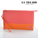 US POLO ASSN 686582 USPA-1903 pink orange サフィアノ クラッチバッグ 【新品・正規品・送料無料】 ギフト 【】