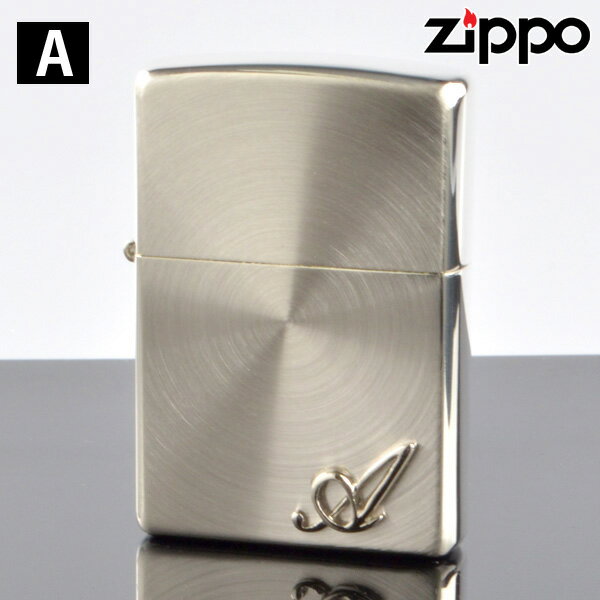 zippo ライター ジッポライター ZIPPO＃200 スピン加工 イニシャル柄 ssp-a メタル貼り A (10020026) ジッポーライター 【新品・正規品・送料無料】 ギフト 【】
