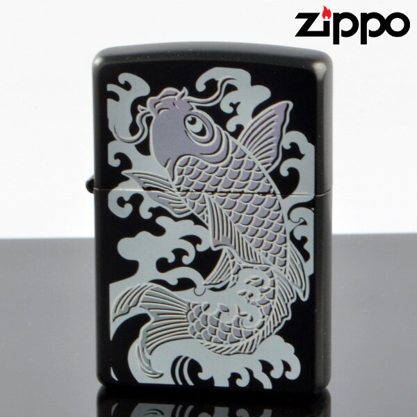 zippo ライター ジッポライター ＃200 和柄レインボー ブラックマット 鯉 kl-bm (10020072) ジッポーラ..