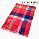 US POLO マフラー 男女兼用 17AW ウール100% USPA-2003 745923 RED×NAVY 【新品・正規品・送料無料】 ギフト 【】