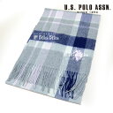 US POLO マフラー 男女兼用 17AW ウール100％ USPA-2003 745925 GRAY×NAVY 【新品・正規品・送料無料】 ギフト 【】