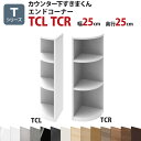 カウンター下すきまくん エンドコーナーTCL TCR 幅25 奥行25 高さ77〜103cm Tシリーズ(扉)セミオーダー オーダー家具 キッチン収納 キッチン...