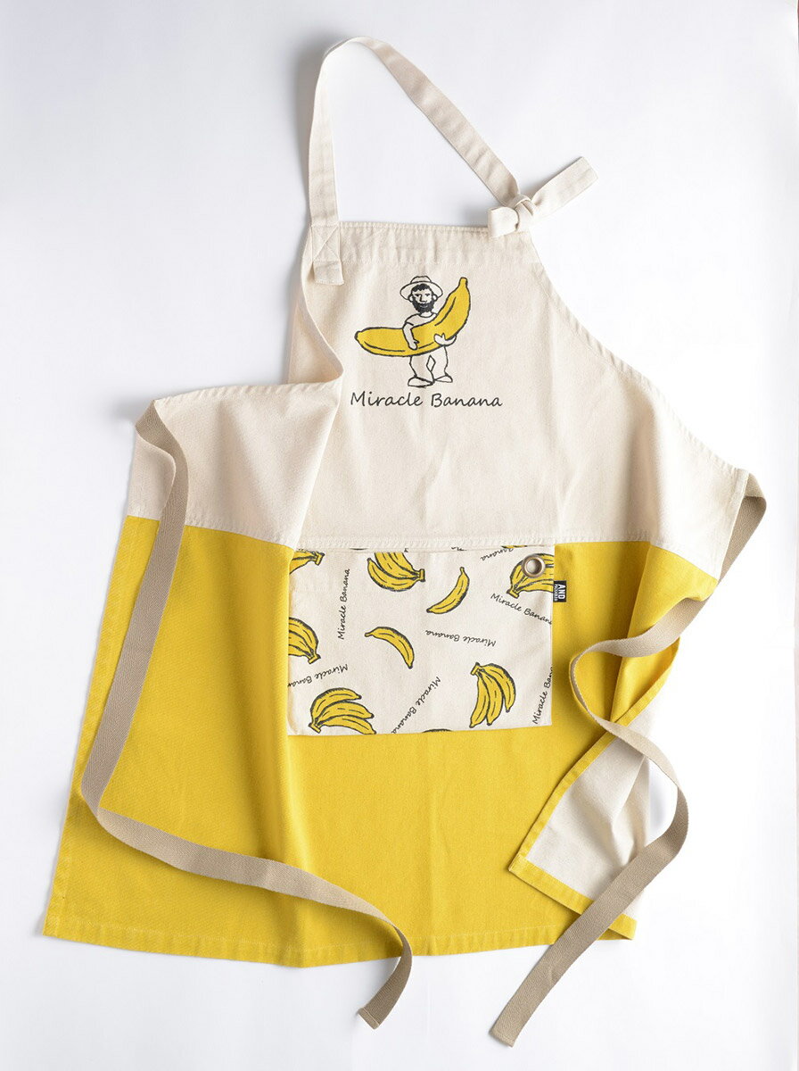 AND PACKABLE アンドパッカブル エプロン バナナ 綿100％ コットン シンプル おしゃれ かわいい 台所 ..