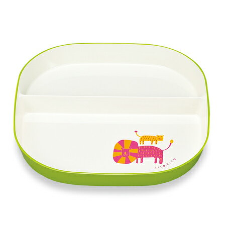 乐天商城 - ランチプレート ワンプレート isso ecco Animal アニマル柄 24cm 食器 [グリーン] ( お皿 子供用 キッズプレート 食洗機対応 軽い 割れにくい レンジ対応 日本製 プラスチック製 キッズ用食器 ) 一人暮らし 二人暮らし【北海道・沖縄・離島配送不可】