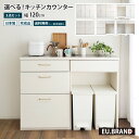 キッチンカウンター 幅120 完成品 120センチ 食器棚 ロータイプ 引き出し ゴミ箱上 キッチン収納 パントリー 棚 コンパクト ゴミ箱 収納棚 ステンレス...