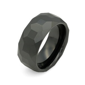 指輪 セラミック 細かなカット入りリング 幅8.0mm 黒 ブラック｜Ceramic アクセサリー レディース メンズ