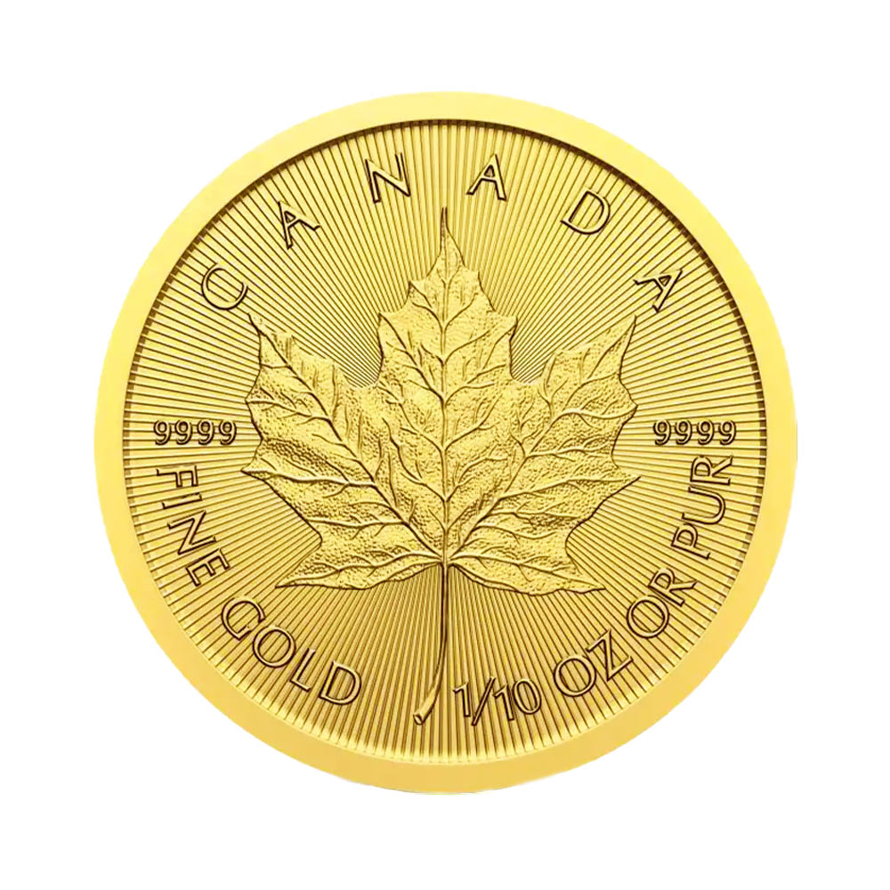 【未流通貨】 金貨 24金 メイプルリーフ金貨(チャールズ3世) 1/10オンス 1/10oz カナダ 2024年〜 金地金 純金 k24 24k メープル|硬貨 コイン 貴金属