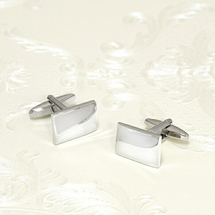 【2個セット】 カフスボタン ブラス 緩やかなデザインがお洒落なカフス｜カフリンクス 真鍮 アクセサリー メンズ